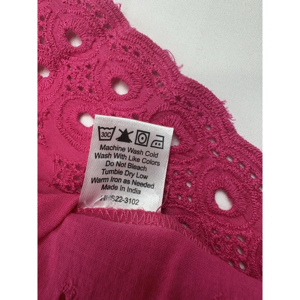 NWT House of Harlow 1960 Puff Sleeves Cotton Blouse, Pink, Women's Large - Picture 13 of 14